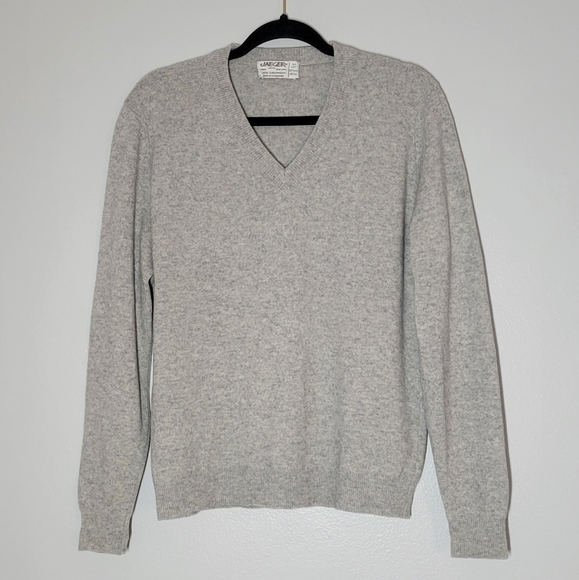 JAEGER 100% CASHMERE WOMEN'S V-NECK VINTAGE SWEATER - Picture 1 of 10